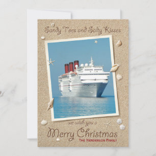 Festividades Sandy Toes Salty Kisses Feliz Cartão de Natal