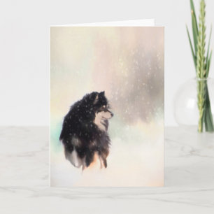 Festividades Saudação do Lapphund Finlandês ou Cartão de Na