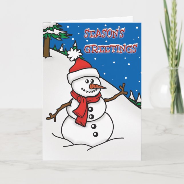 Festividades Saudações da temporada Cartão de Natal de Snowman (Frente)