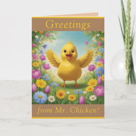 Festividades Saudações Do Sr. Chicken! - Cartão de férias de Pá