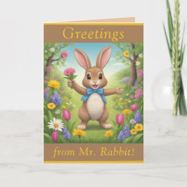 Festividades Saudações Do Sr. Rabbit! - Cartão de férias de Pás