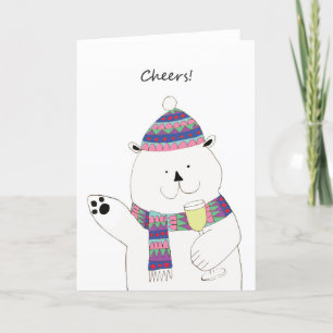 Festividades Saúde! Cartão de Natal de Urso Polar