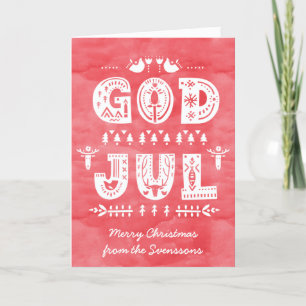 Festividades Scandi Style Script de Cartão de Natal Sueco