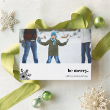 Seja Feliz | Cartão com fotos de Natal moderno