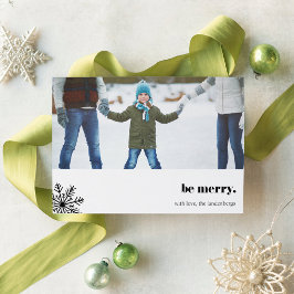 Festividades Seja Feliz | Cartão com fotos de Natal moderno