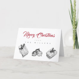 Festividades Sem Cartão de Natal B&W dobrado personalizado para