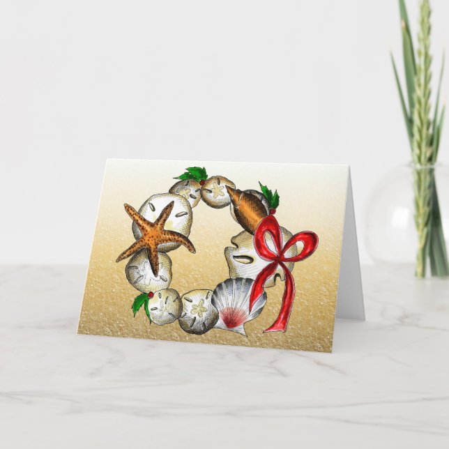 Festividades Shell Wreath - Cartão de Natal/Feriado (Frente)