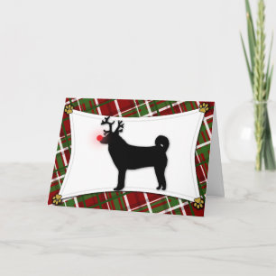 Festividades Shiba Inu Reindeer Cartão de Natal