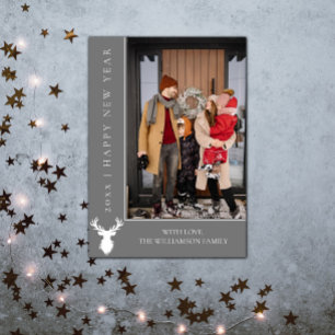 Festividades Simple Reindeer - Cartão com fotos de Ano Novo   C