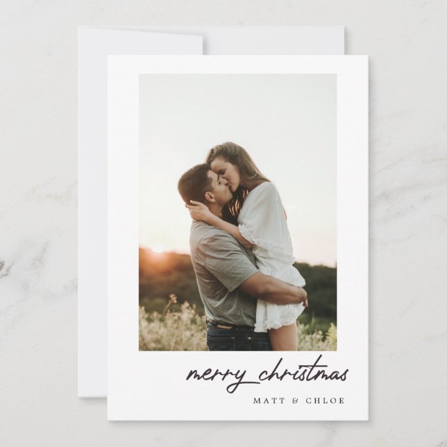 Festividades Simples Cartão com fotos de Natal Feliz (Frente)