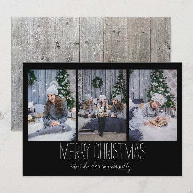 Festividades Simples Três Cartão de Feriado de Fotografia Russo (Frente/Verso)