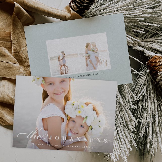 Festividades Simplicidade | Cartão com fotos de férias (Criador carregado)