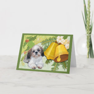 Festividades Sinos De Cartão De Natal Shih Tzu