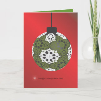 Festividades Snowflake Doílias num Cartão de Natal de Ornamento