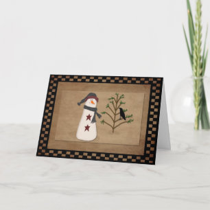 Festividades Snowman Com Cartão De Natal De Árvore