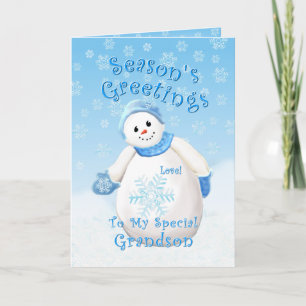 Festividades Snowman Wonderland para o Cartão de Natal do neto