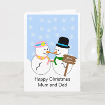 Snowmen - Mãe E Pai - Cartão De Natal