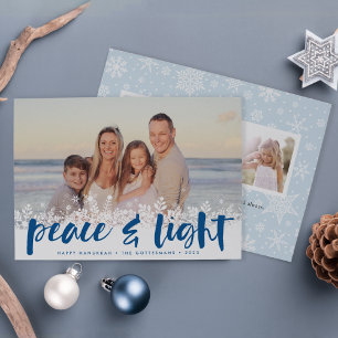 Festividades Snowy Peace Cartão com fotos de Hanukkah