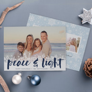 Festividades Snowy Peace Cartão com fotos de Hanukkah