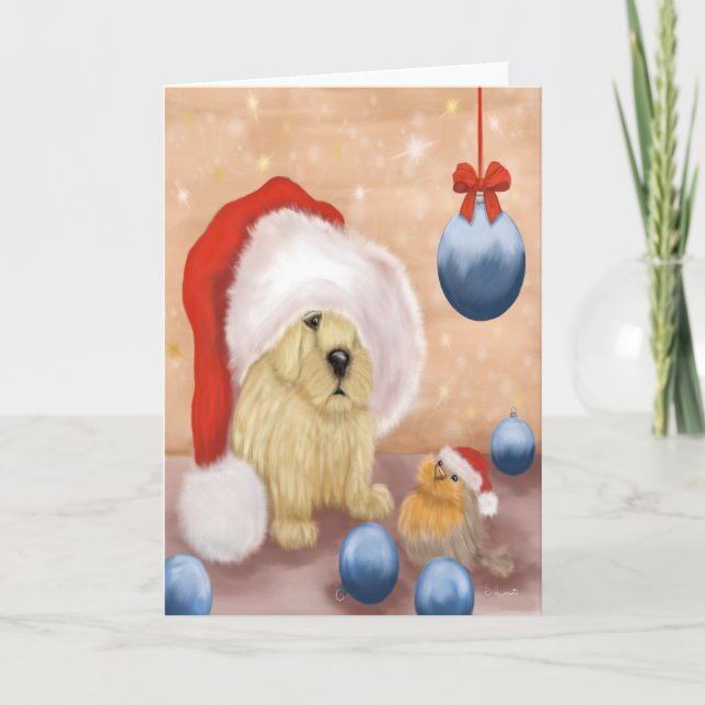 Festividades Sobrecarga de Cuteness - Puppy e Bird - Cartão Sau (Frente)