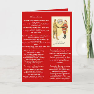 Festividades soldado com cartão de natal poema de papais noeis