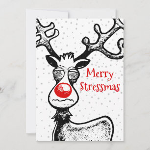 Festividades Stressmas de feliz com Cartão de Natal Rudolph