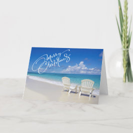Festividades Sunny Beach Com 2 Cadeiras De Cartão De Natal