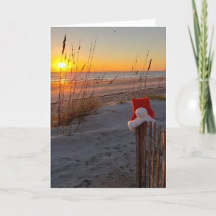 Festividades Sunrise na praia Cartão de Natal Amelia Island