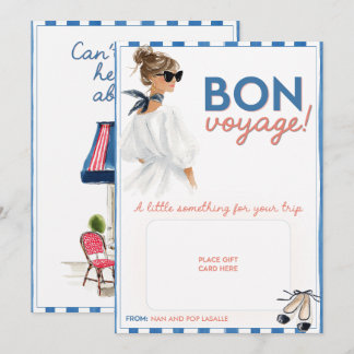 Festividades Suporte de cartão de presente azul Bon Voyage post