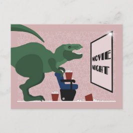 Festividades T Rex no cartão postal de noite de cinema