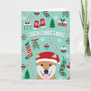Festividades Tal cartão de Natal Shiba Inu