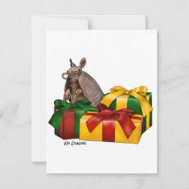 Festividades Tatu de nove bandas - cartão de Natal