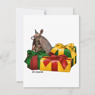 Festividades Tatu de nove bandas - cartão de Natal