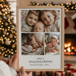 Festividades Tenha um cartão de família de Natal Holly Jolly