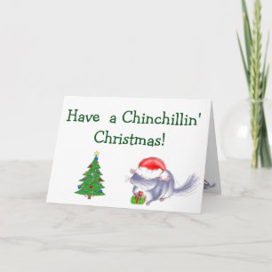 Festividades Tenha um cartão de Natal de Chinchillin!