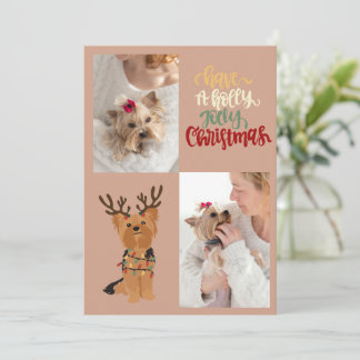 Festividades Tenha um Cartão Holly Jolly de Cachorro de Natal