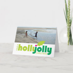 Festividades Tenham um Cartão de Saudação de Foto de Natal Holl