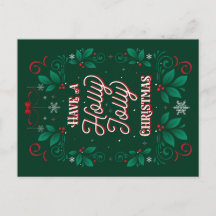 Tenham um cartão postal de Natal Holly Jolly