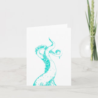 Festividades tentáculos de polvo aqua cartão dobrado em branco