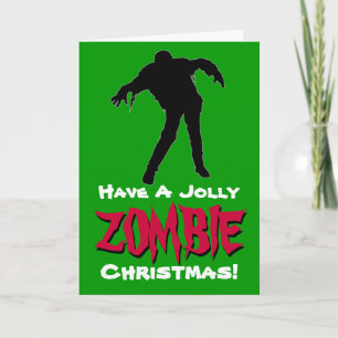 Festividades Ter Um Cartão De Natal Irônico Zombie (Verde)