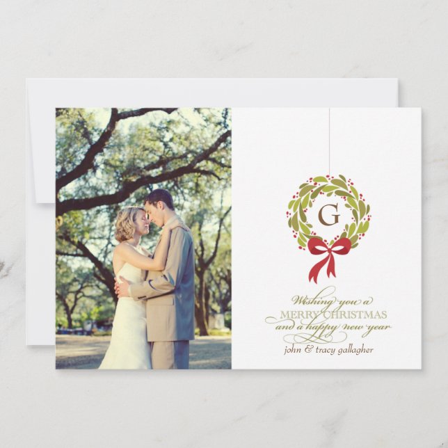 Festividades Terra Monograma - Cartão com fotos de Férias (Frente)