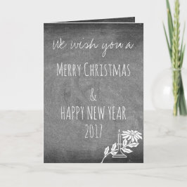 Festividades Tipografia do quadro negro Cartão de Natal branco
