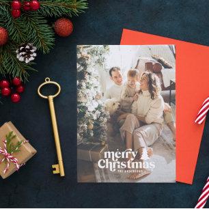 Festividades Tipografia retrô moderna foto completa cartão de f