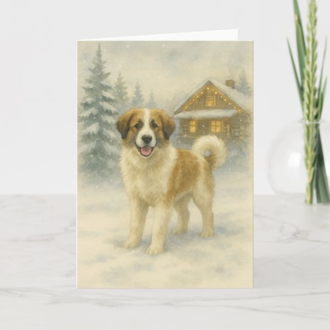 Festividades Tornjak Feriado Resplandecente – Cartão de Inverno (Frente)