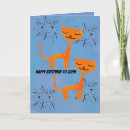 Festividades Trazendo gatos no cartão de saudação. Editável.