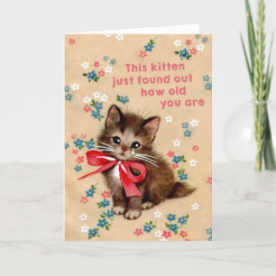 Festividades Triste gatinho - cartão de aniversário engraçado