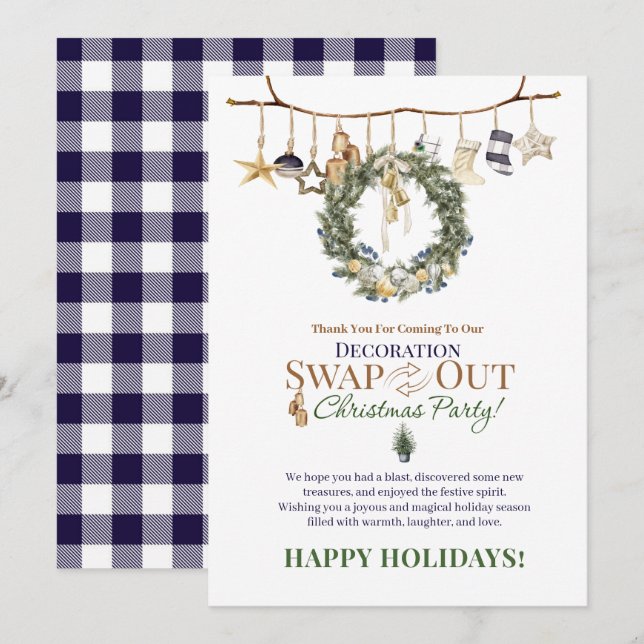 Festividades Troca De Decoração Obrigado E Cartão De Natal (Frente/Verso)