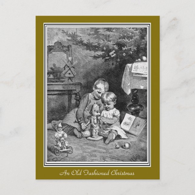 Festividades Um antigo cartão postal de Natal movido (Frente)