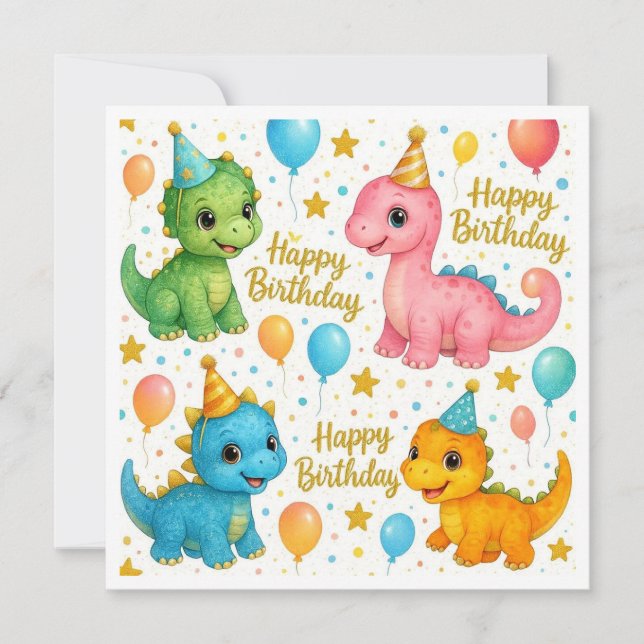 Festividades Um cartão de aniversário para crianças de bebês li (Frente)