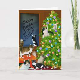 Festividades Um Cartão de Natal Da Família Cat
